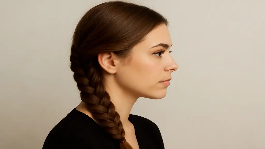 Tresse en épi de côté sur cheveux mi-longs, coiffure bohème et élégante facile à réaliser au quotidien