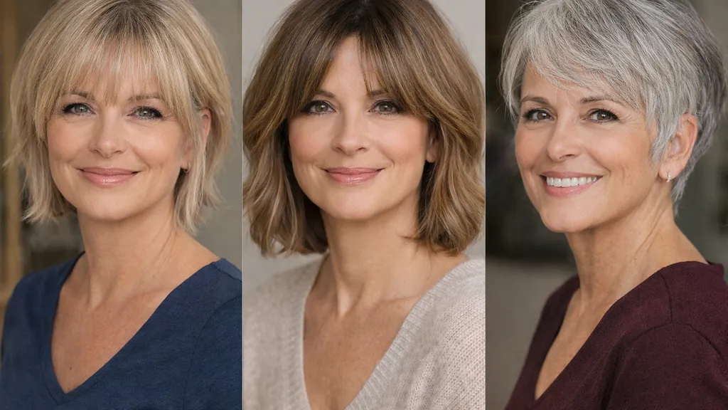 Frange effilée et frange rideau après 50 ans : deux styles légers qui adoucissent le front et rajeunissent le visage