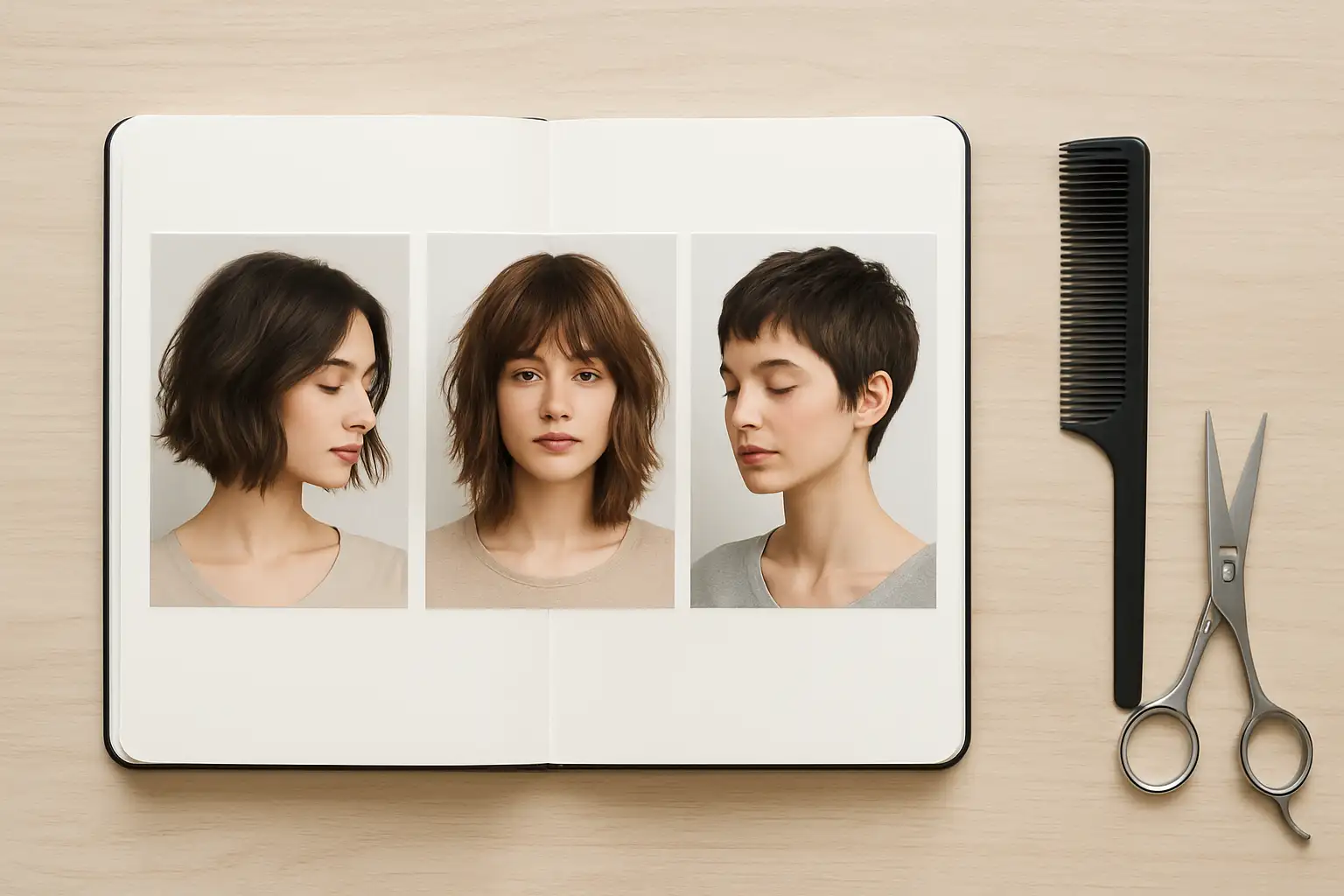 Références de coupe de cheveux femme avec bob ondulé, shag mi-long et pixie texturé