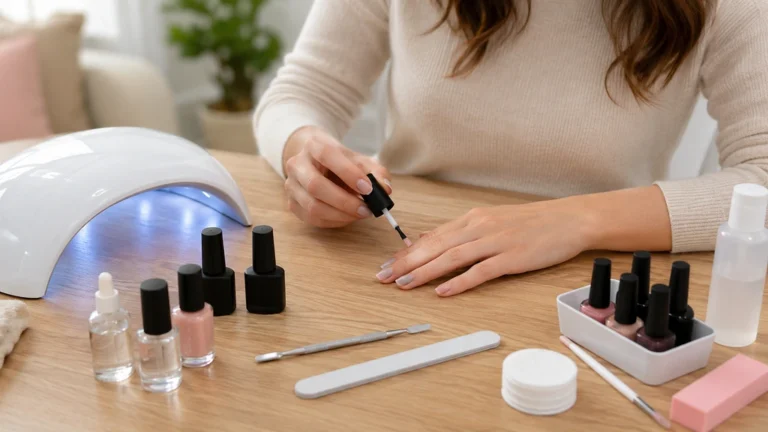 Kit pour vernis semi permanent avec lampe UV LED et accessoires de manucure à domicile