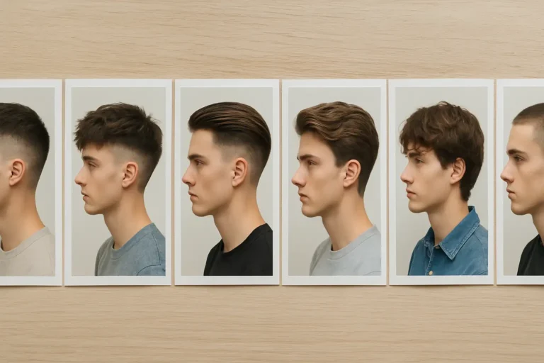 Plateau d’inspiration avec six idées de coupe garçon ado tendance