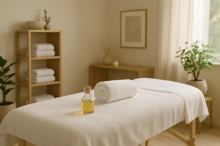 Salle de bien-être pour un massage tantrique dans une ambiance douce et apaisante