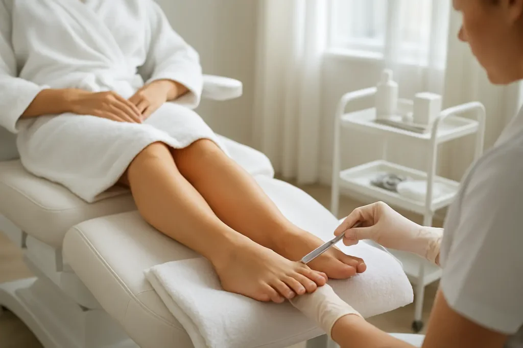 Soin de beauté des pieds en institut pour obtenir des pieds soignés