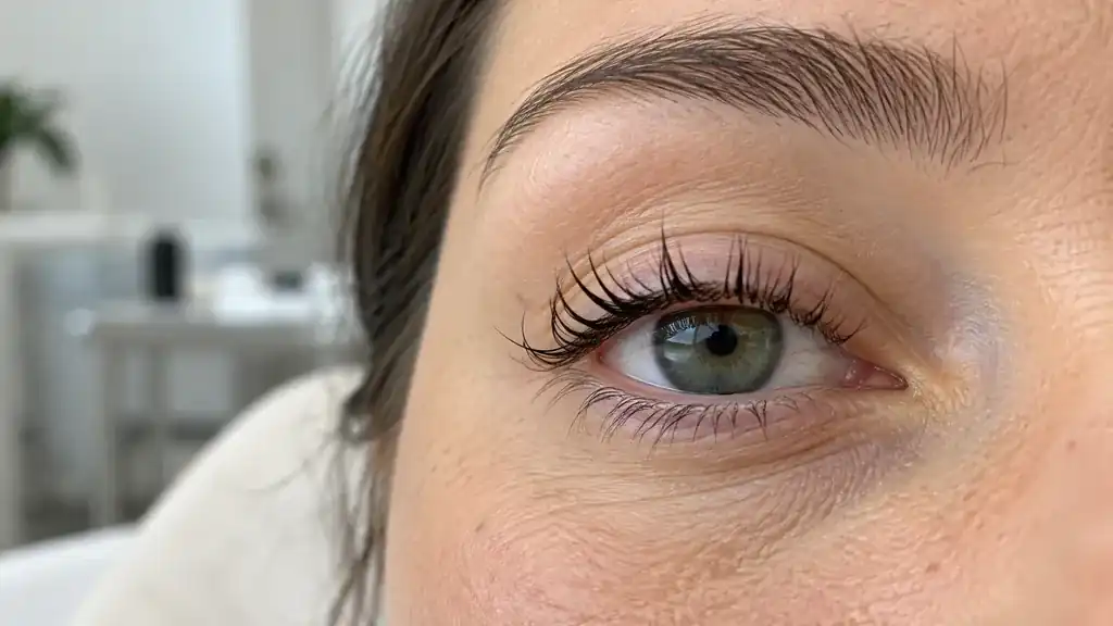 Cils irrégulièrement recourbés après un rehaussement mal maîtrisé